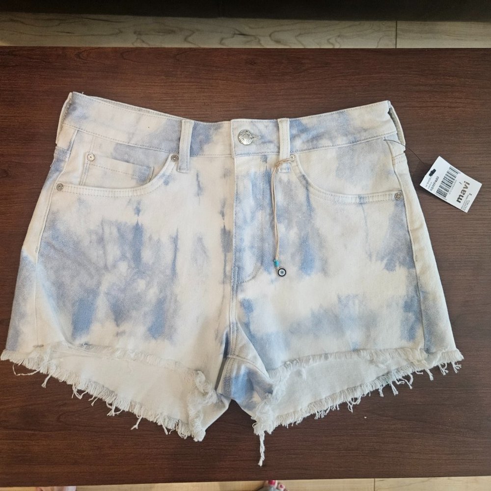 Mavi Rosie cut off Jean shorts pink white tie-dye booty shorts